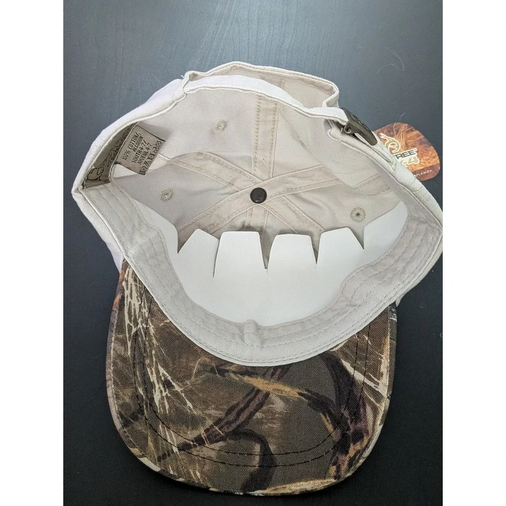 Ducks Unlimited Hat‎ Strapback Cap Youth One Size Beige Realtree Green Wing Camo